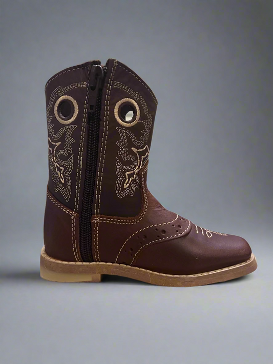 White Diamonds Zipper Kid's Shedron Leather Boot