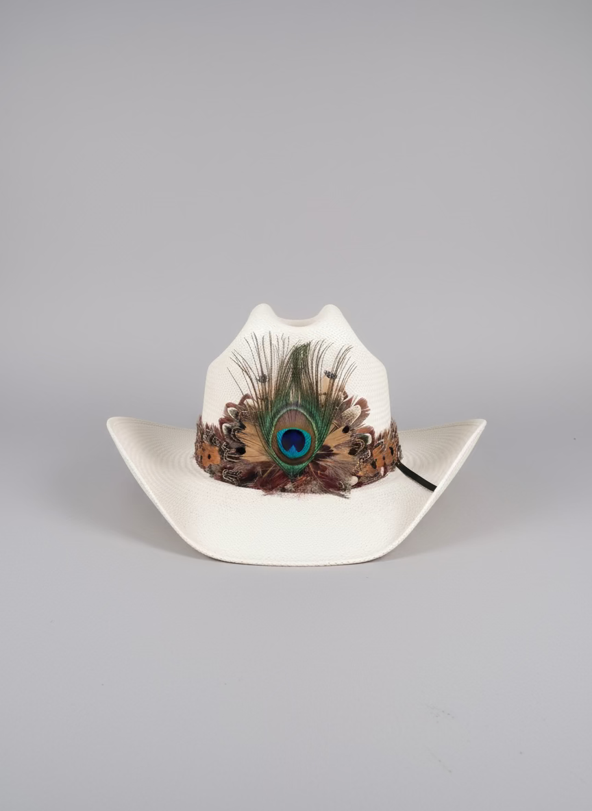 Peacock Feathered Hat Band