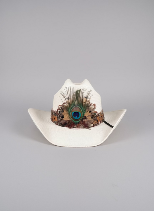 Peacock Feathered Hat Band