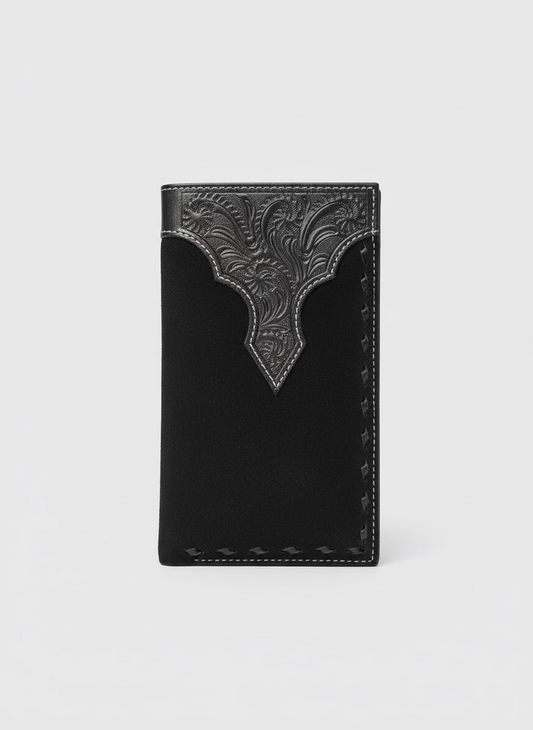 NOCONA Rodeo Wallet/ Checkbook Cover Braided Suede Black