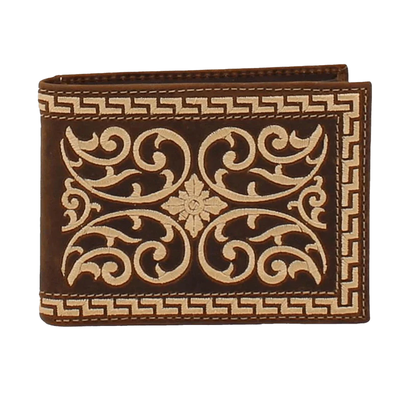 NOCONA Removable Passcase Wallet Brown and Cream