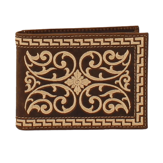 NOCONA Removable Passcase Wallet Brown and Cream