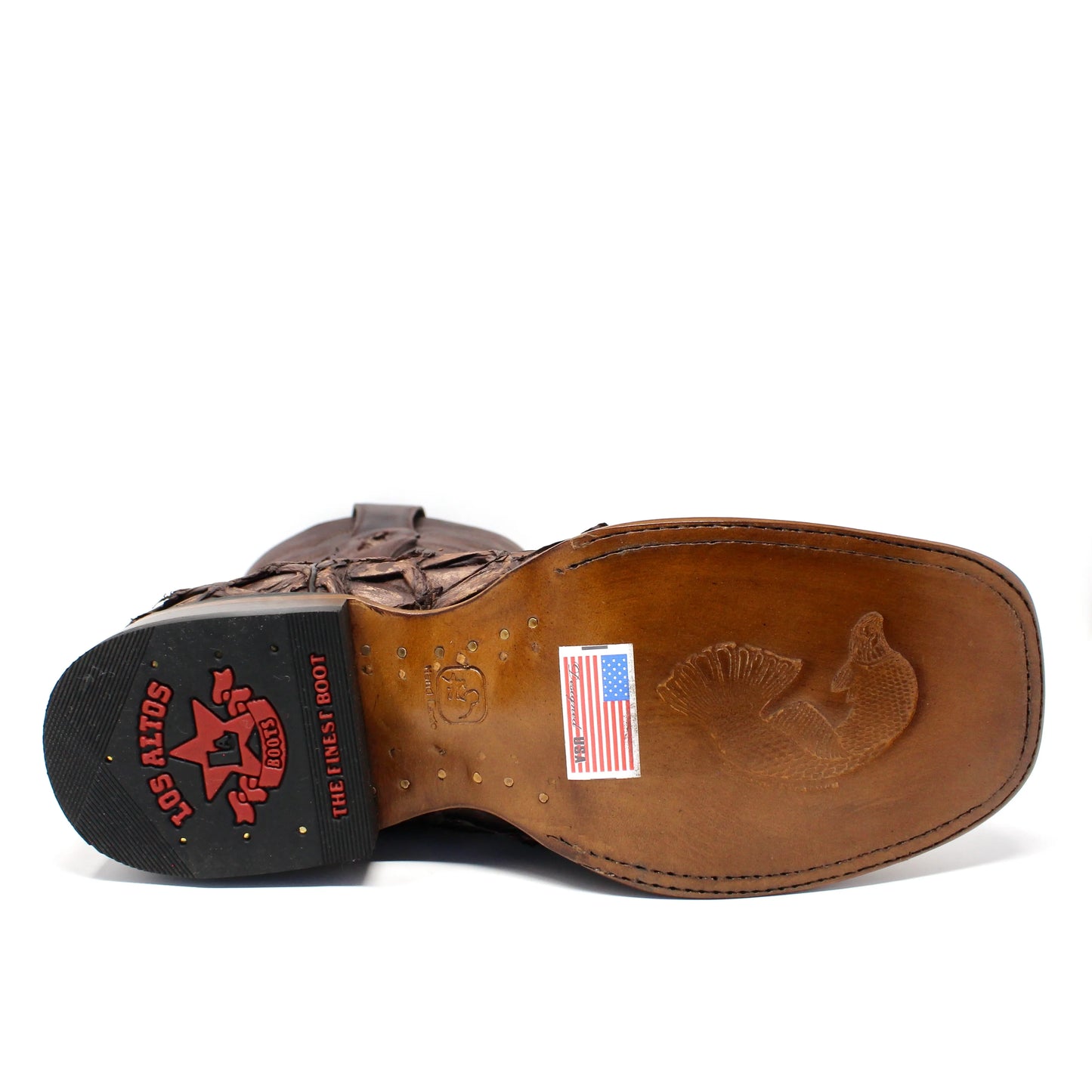 Los Altos Pirarucu Square Toe Cowboy Boot - Café Rustico