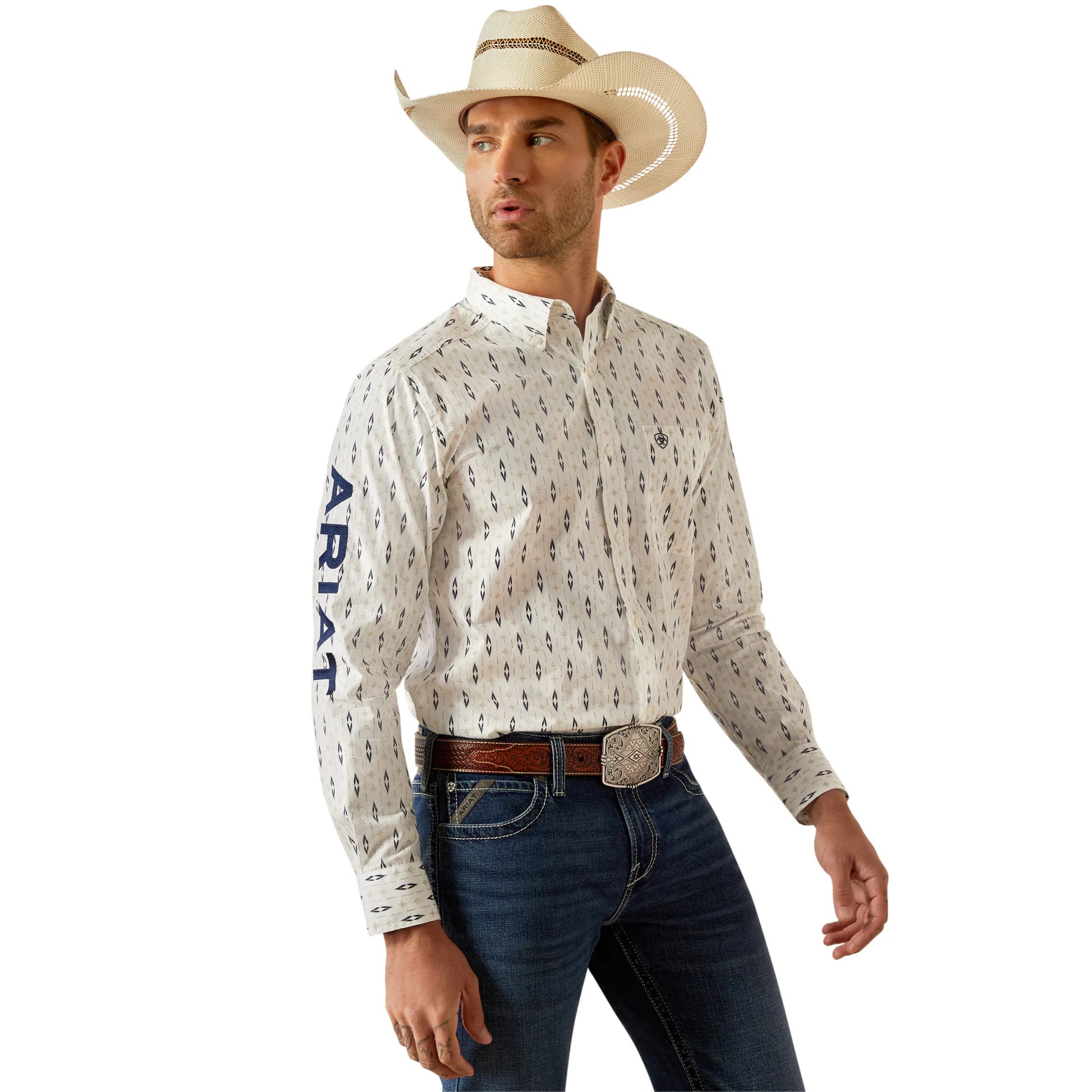 ARIAT Men's Team Perkins Fitted Long Sleeve Shirt Sanchez & Son's Western Wear ARIAT Men's Team Perkins Fitted Long Sleeve Shirt Sanchez & Son's Western Wear
