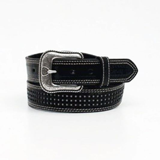 ARIAT Men's Black Basket Weave Leather Belt