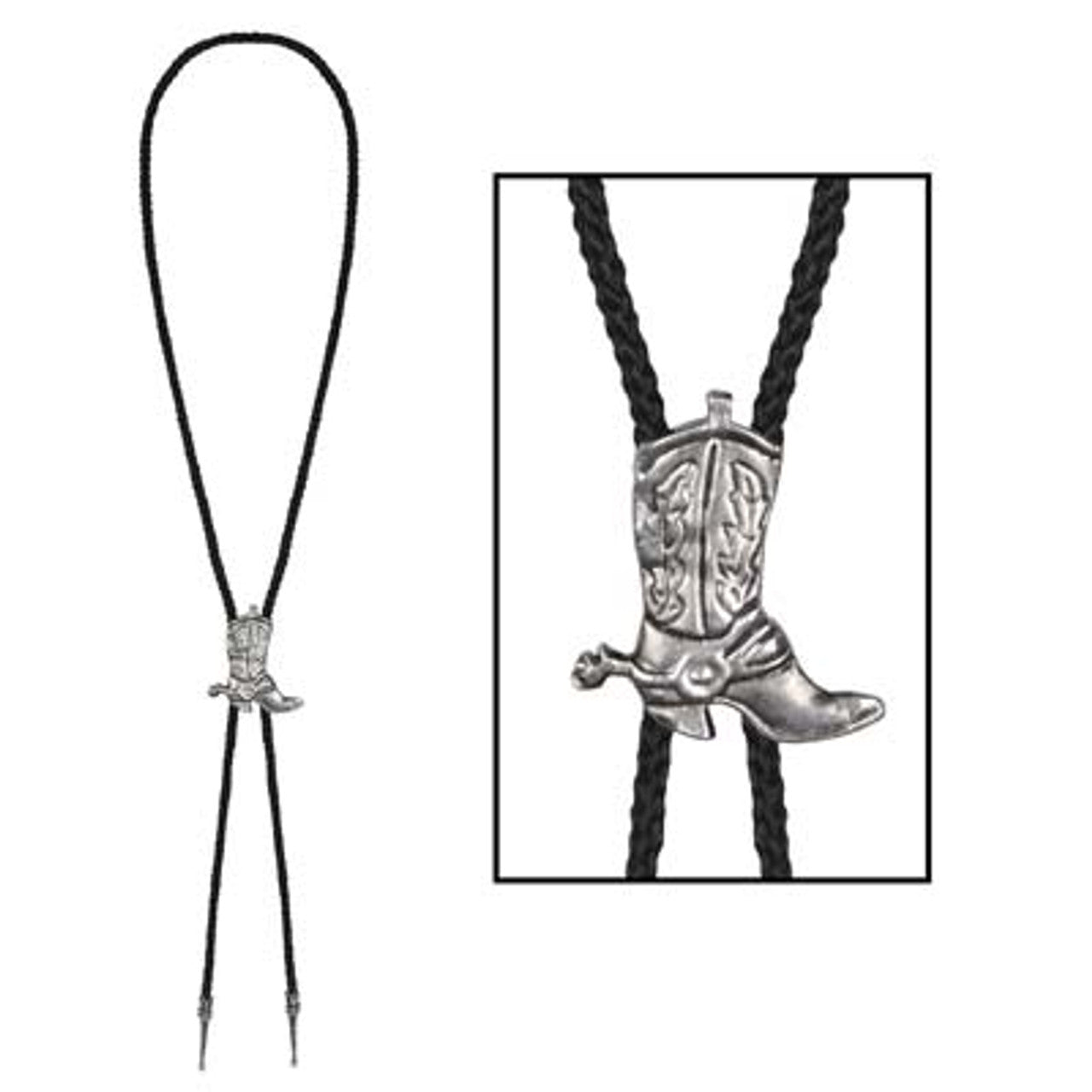 Bolo Tie Silver Metal Designs