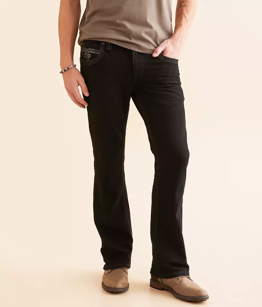 ROCK REVIVAL JEAN STRAIGHT JUSTINN  BLACK J203