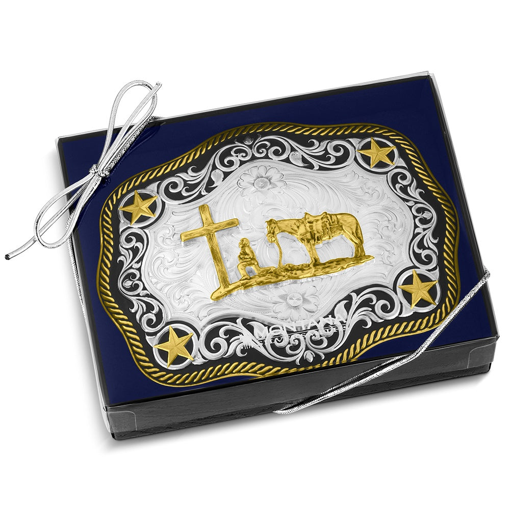 Four Star Buckle with Christian Cowboy
