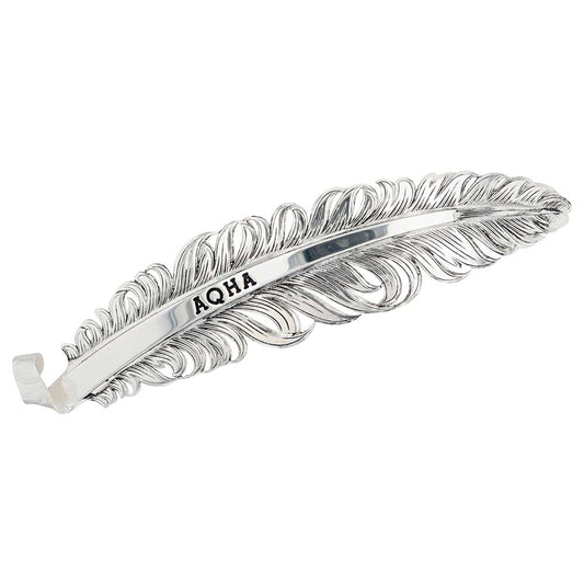 MONTANA SILVERSMITHS AQHA Antique Silver Classic Trophy Hat Feather