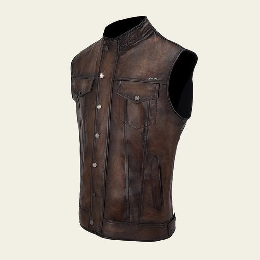 CUADRA MENS VESTS VINTAGE CAPPUCCINO ZIPPER