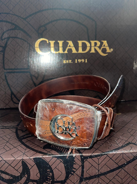 CUADRA BELT MENS MORONI CHESTNUT OSTRICH