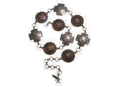ANGEL RANCH Women's Chain Two-Tone Concho Belt
