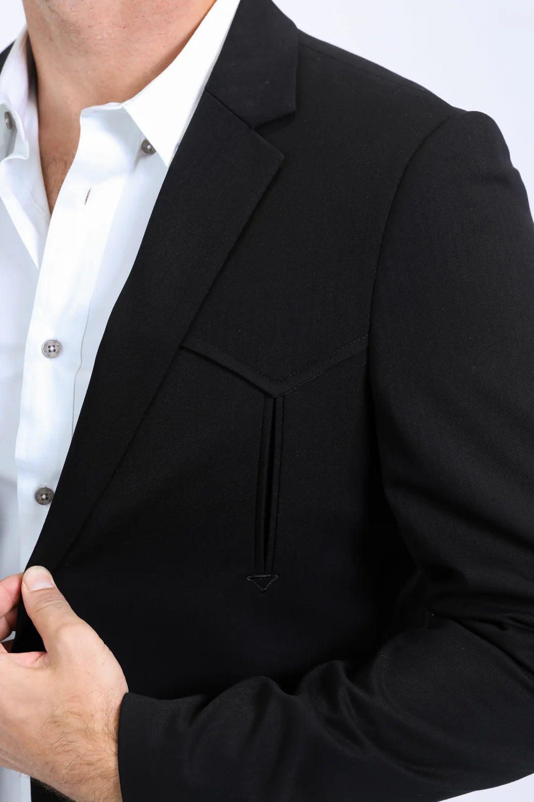Platini Men's Double Button Western Black Blazer