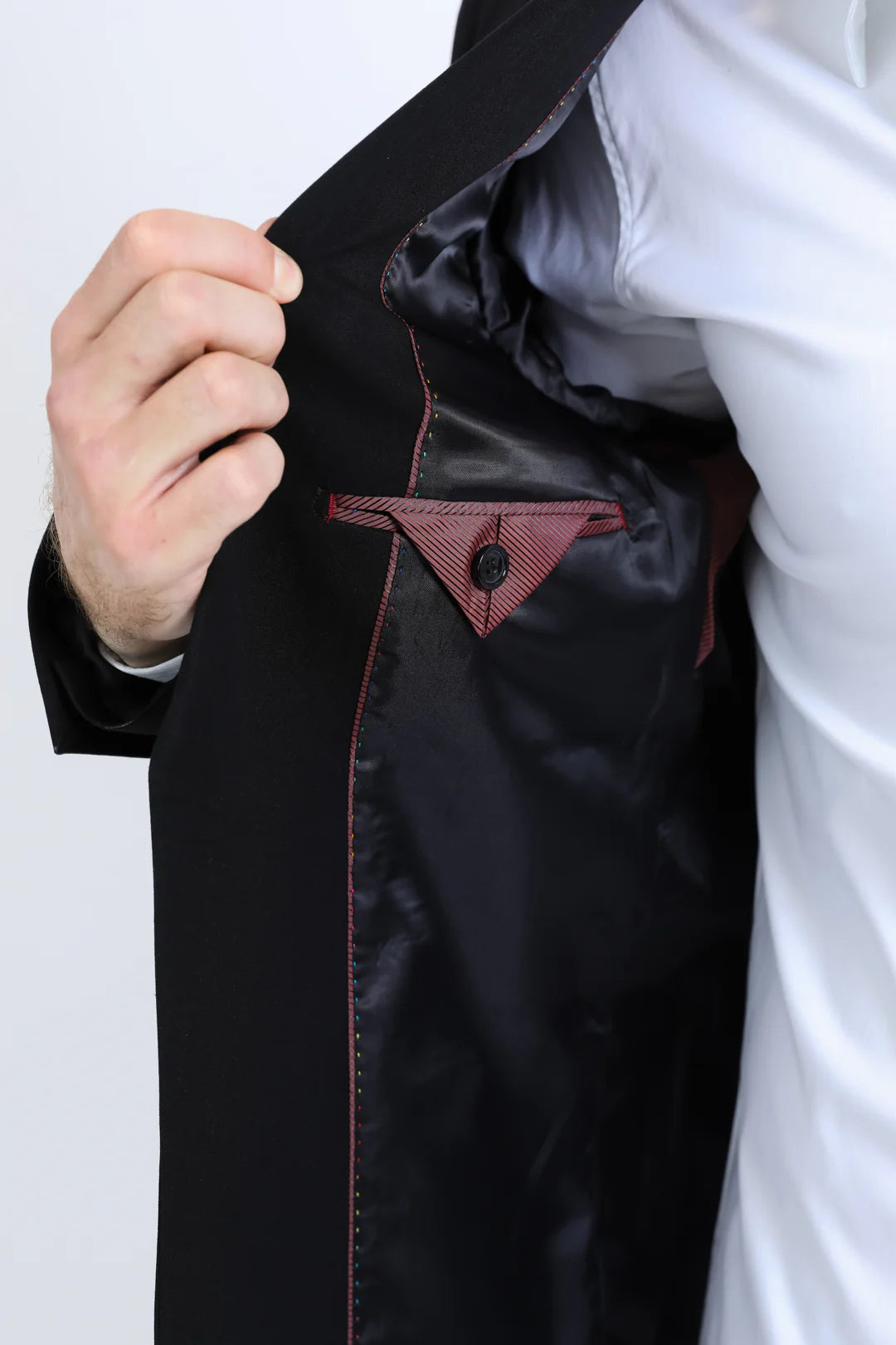 Platini Men's Double Button Western Black Blazer