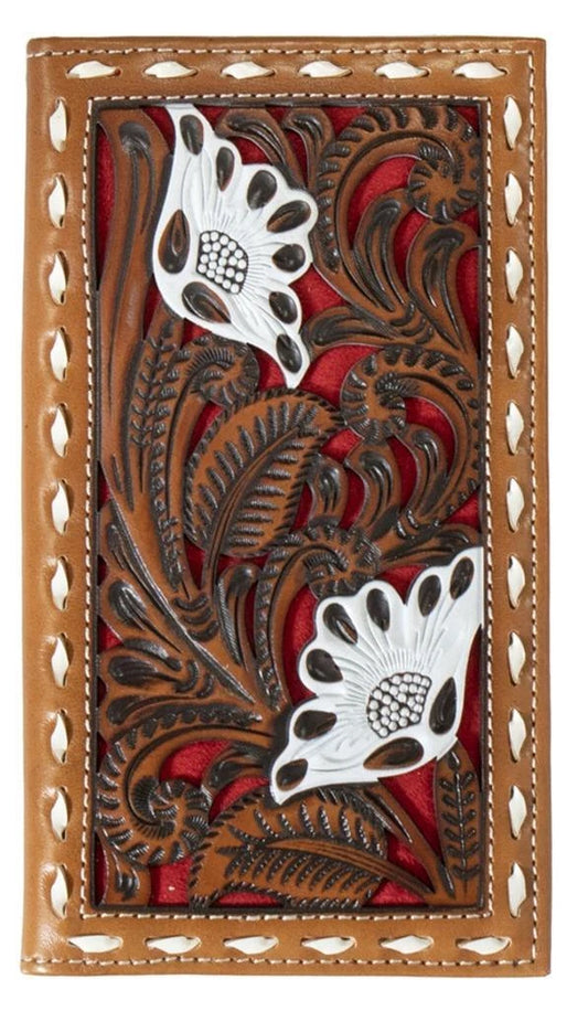 NOCONA Rodeo Wallet Tooled Leather Red