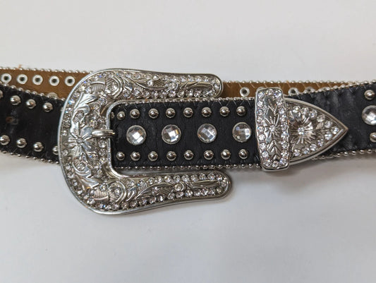 NOCONA Kid's Black Rhinestone Belt