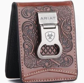 ARIAT Money Clip Wallet Top Grain Leather
