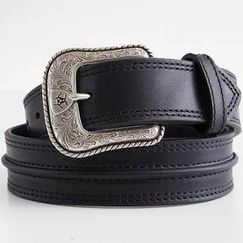 ARIAT Men's Black Half Center Bump Western Belt