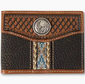 ARIAT Removable Passcase Wallet Braided Trim
