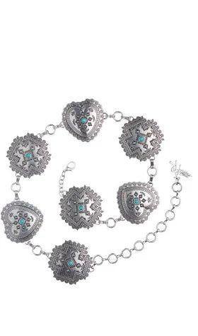ANGEL RANCH Women's Western Hearts and Crosses Concho Belt