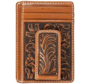 NOCONA Brown Embossed Money Clip Wallet