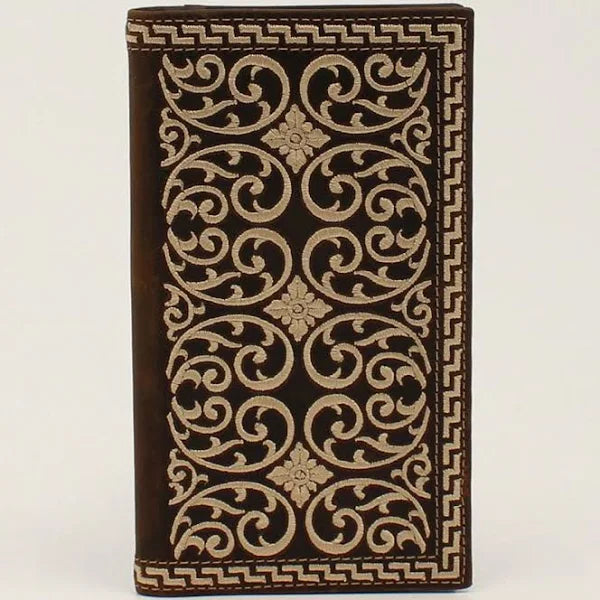 NOCONA Rodeo Wallet Chocolate Brown Embroidery