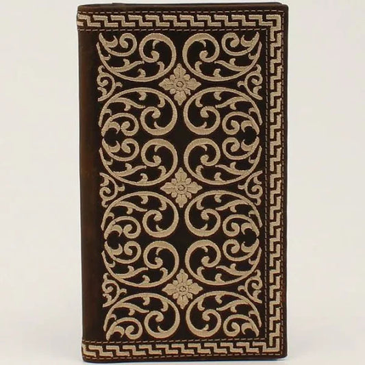 NOCONA Rodeo Wallet Chocolate Brown Embroidery