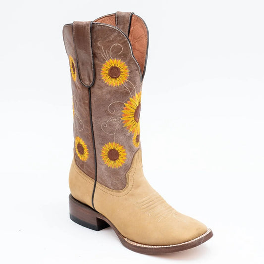 Tanner Mark - Women's Crazy Brown w/ sunflower embroidery