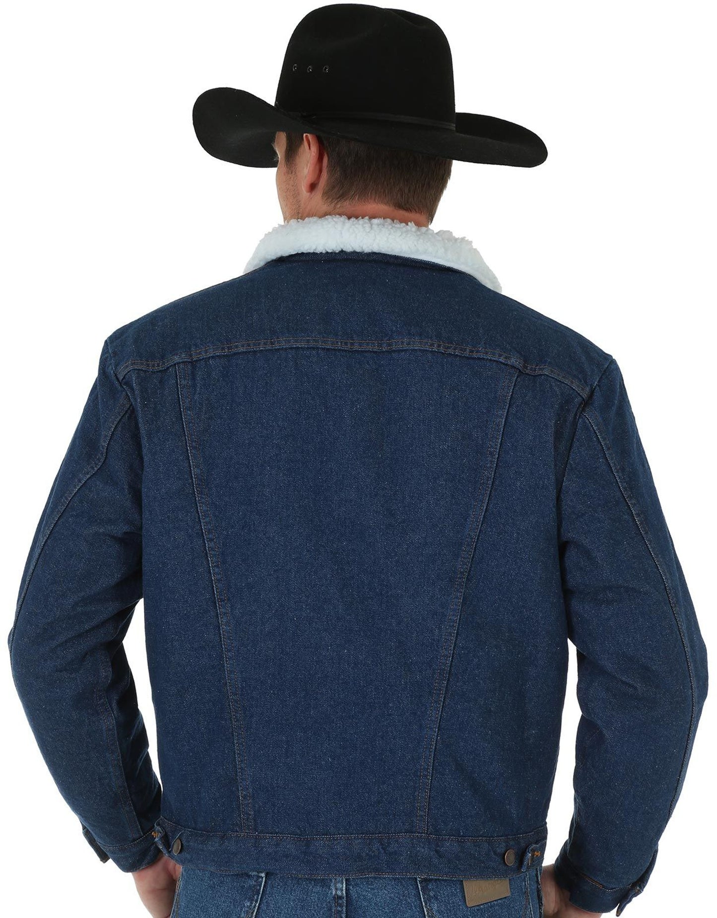 Wrangler Men's Classic Dark Wash Denim Sherpa Lined Jacket