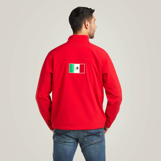 ARIAT MENS NEW TEAM SOFTSHELL MEXICO WTR RSTNT JKT RED