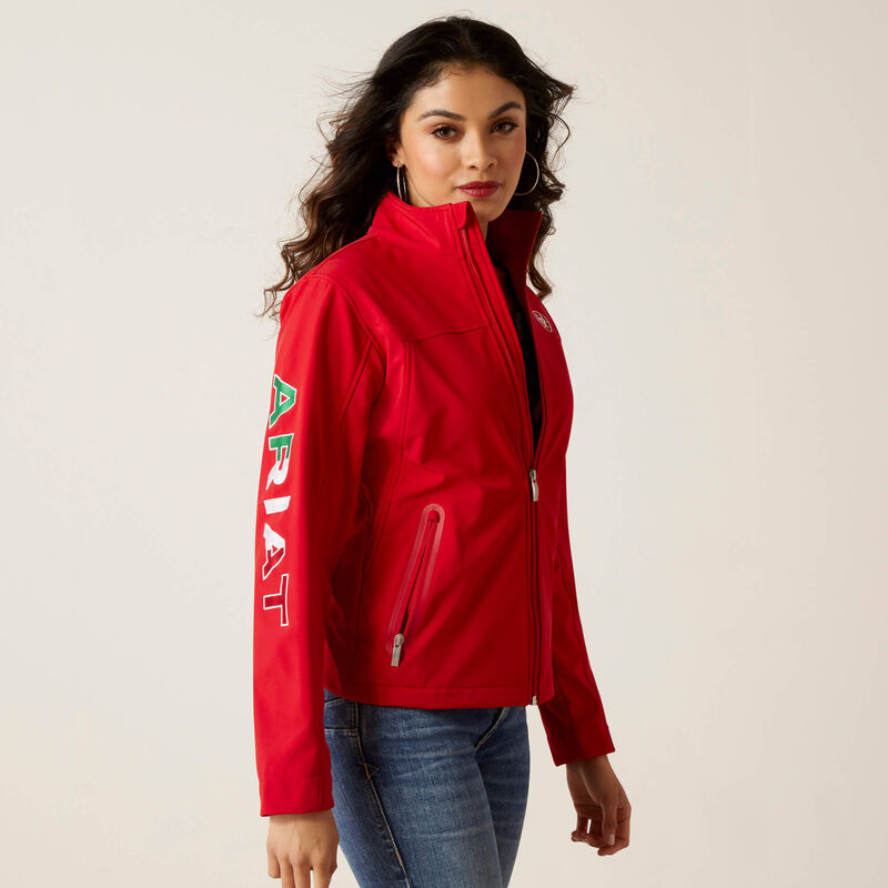 ARIAT WOMENS CLASSIC TEAM SOFTSHELL MEXICO JACKET RED